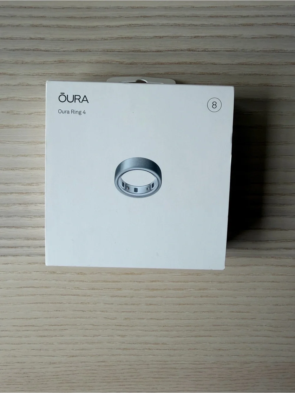 Oura Ring 4 Smart Ring - Brushed Silver, Size 8 (Full Kit / Open Box)